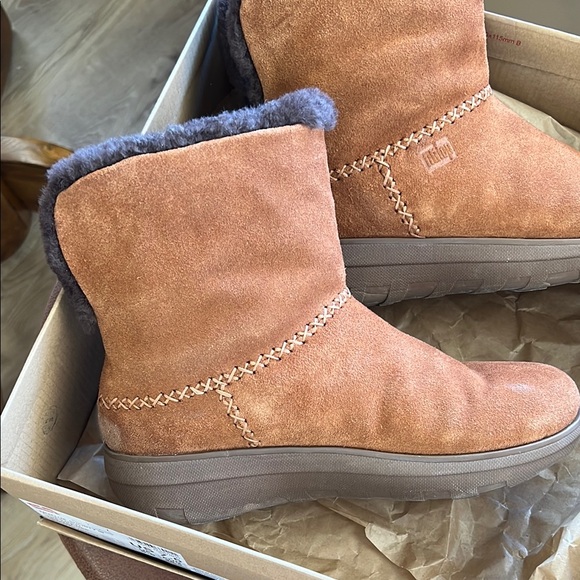 Fitflop Chestnut Ankle Booties with Gray Lining - Picture 3 of 5